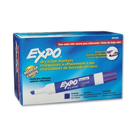 Dymo EXPO, LOW-ODOR DRY-ERASE MARKER, BROAD CHISEL TIP, PURPLE 80008